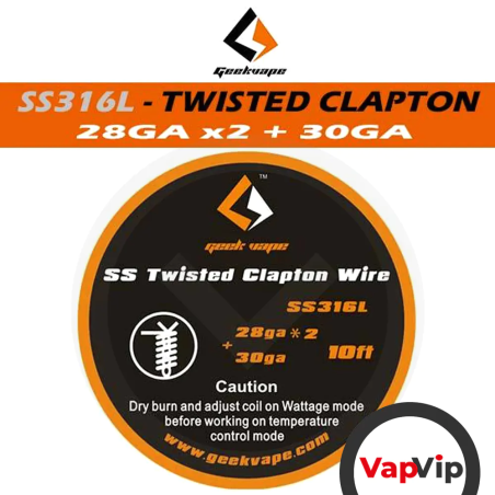 SS316L TWISTED CLAPTON - 3m Coil Wire Roll - GeekVape