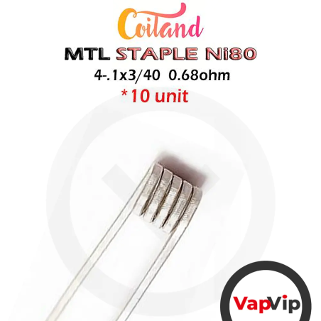 10 Premades Ni80 MTL Staple Coil 0,68 Ohm - Coiland