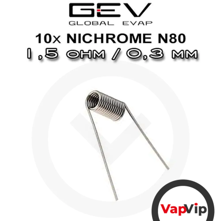 10 Resistencias Nichrome - N80 Microcoil para atomizadores Prefabricadas