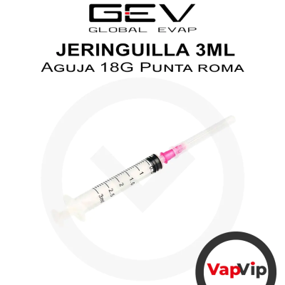 Jeringuilla 3ml 18G Punta roma Vapeo