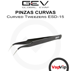 Pinzas Curvas ESD-15 negra punta curva 115mm