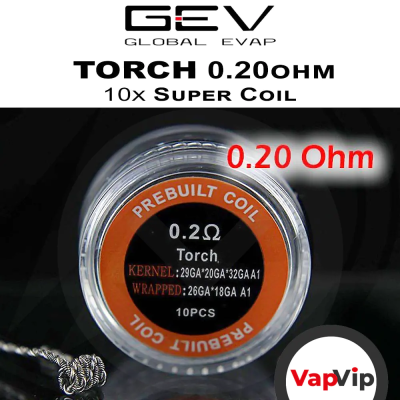 10 TORCH Super-Coils Prebuilt Kanthal 0.20ohm