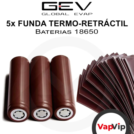 Funda Termo-Retráctil para Baterias 18650 (pack de 5)