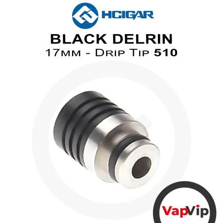 Drip Tip Black Delrim/Inox HCigar Europe