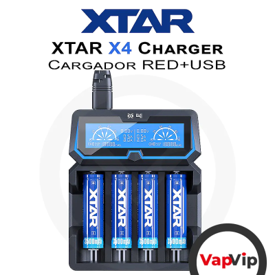 Xtar X4 RED+ USB Cargador de Baterías LCD - XTAR