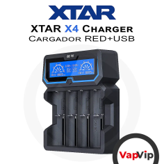 Xtar X4 RED+USB Kit Battery Universal Charger LCD Screen