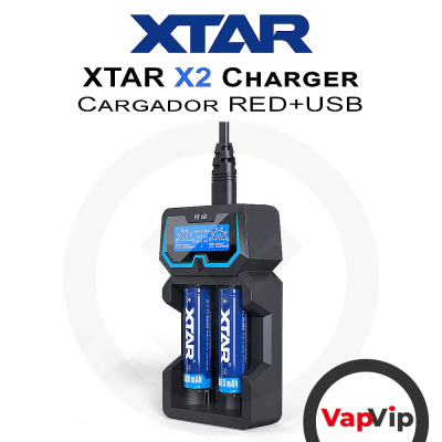 Xtar X2 RED+USB Kit Battery Universal Charger LCD Screen