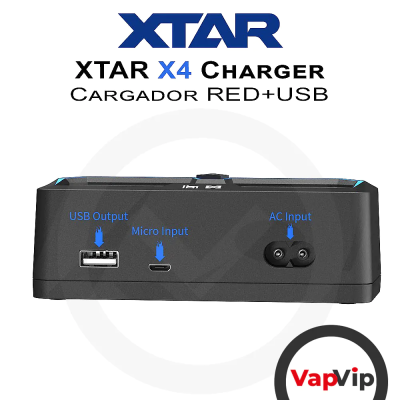 Xtar X4 RED+ USB Cargador de Baterías LCD - XTAR