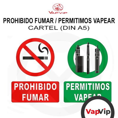 Poster Prohibido Fumar / Permitimos Vapear