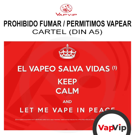 Cartel Prohibido Fumar / Permitimos Vapear