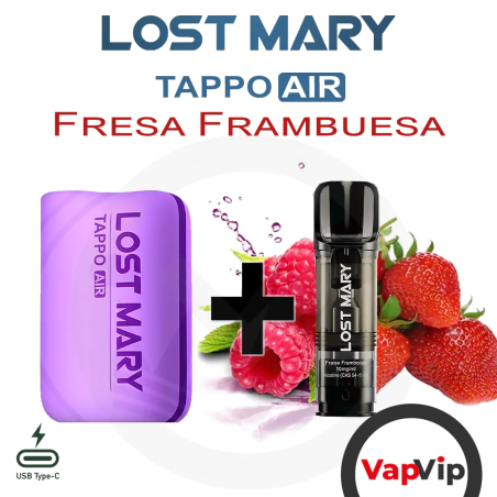 Kit FRESA FRAMBUESA Tappo Air Vaper Precargado - Lost Mary