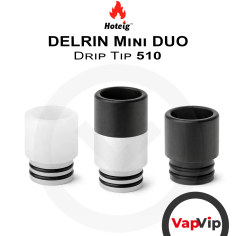 2x Drip Tip 510 Delrin Mini Duo B&W