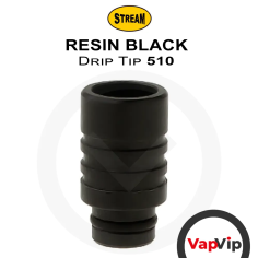 Drip Tip Resin 20mm grooved Black 510