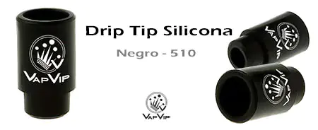 Drip Tip 510 Silicona Negro detalle técnico