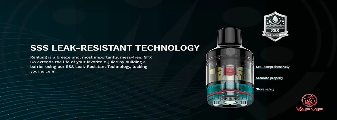 Top Fill System details Vaporesso GTX 22 Pod