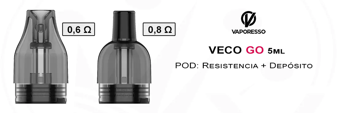 Vaporesso Veco Go Pod 5ml Replacement Cartridges details