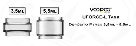 La mejor tienda de cigarrillos electrónicos y vapeo de España Pyrex Uforce L Tank Voopoo
