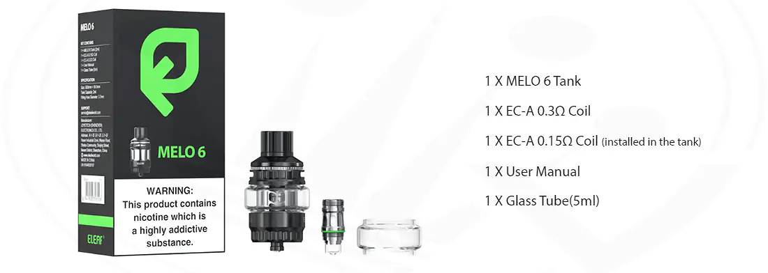 Cigarrillos electronicos y vapeo en España Contents Melo 6 Atomizer Eleaf in Spain