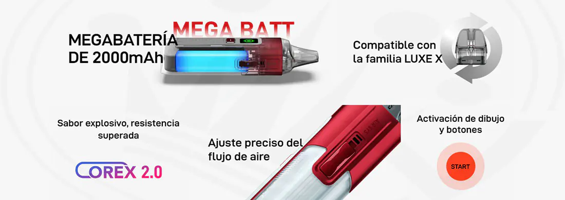 Los mejores cigarrillos electrónicos y equipos de vapeo en España Features of the Vaporesso Luxe X2