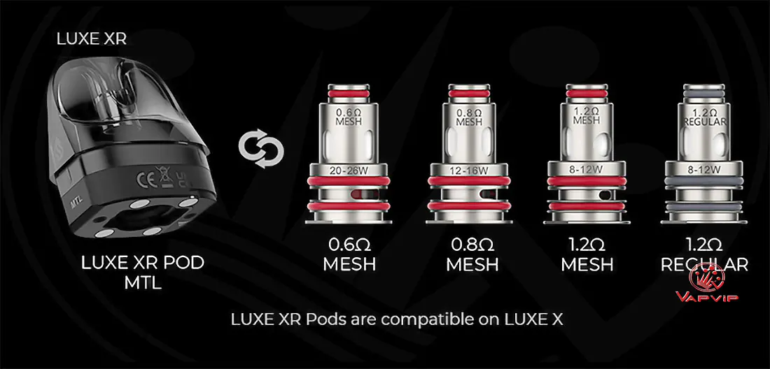 Vaporesso Luxe XR Pod MTL and DTL Tank Options