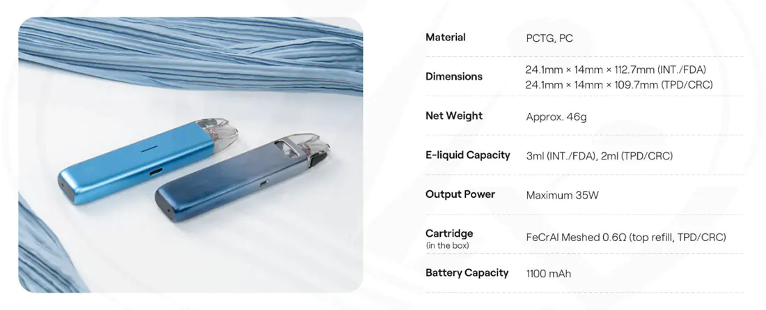 Especificaciones Caliburn G4 Mini Uwell