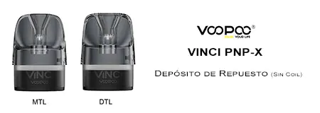 Cartucho de repuesto para dispositivos Voopoo Depósito Repuesto VINCI PnP X Cartridge Voopoo