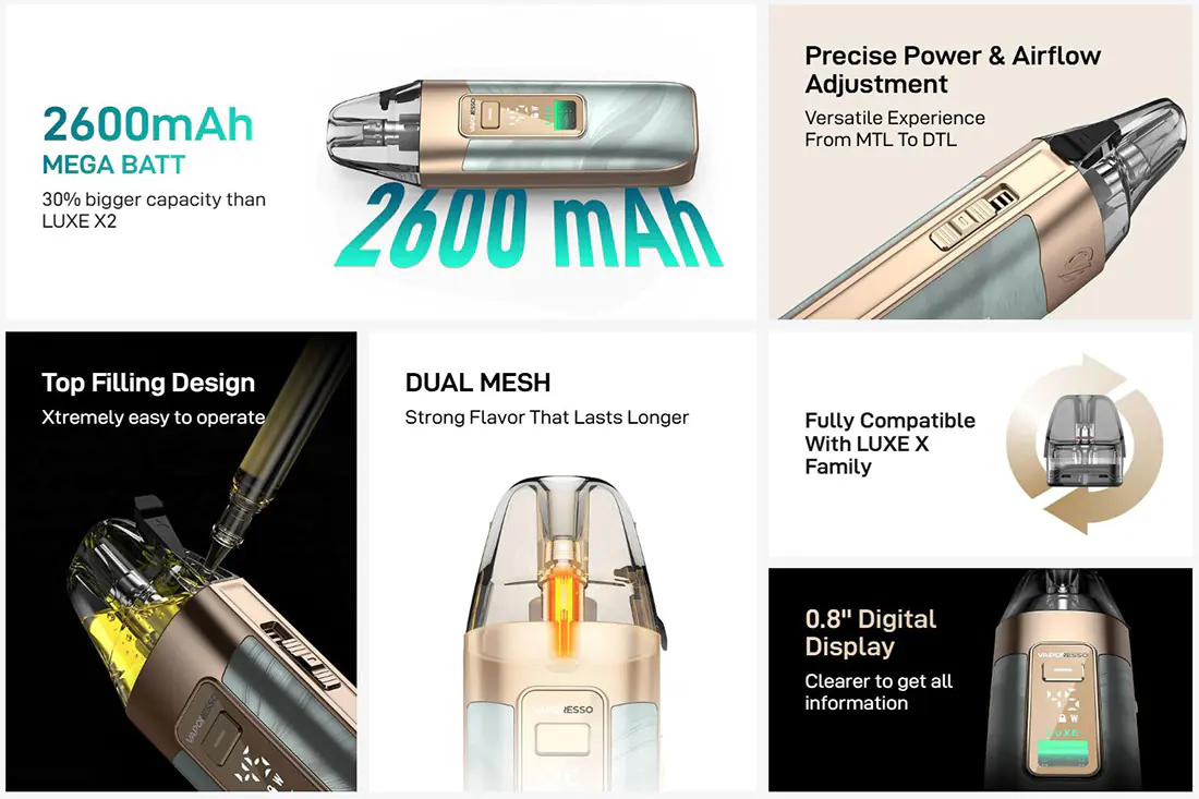 Vaporesso Luxe X3 Features