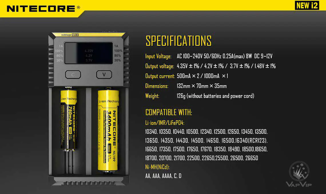 Nitecore NEW i2 Inteligencia de carga