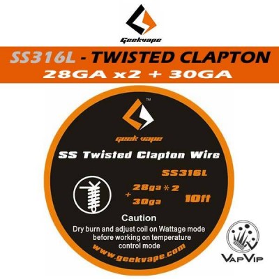 SS316L TWISTED CLAPTON - 3 m Hilo para Resistencias - GeekVape