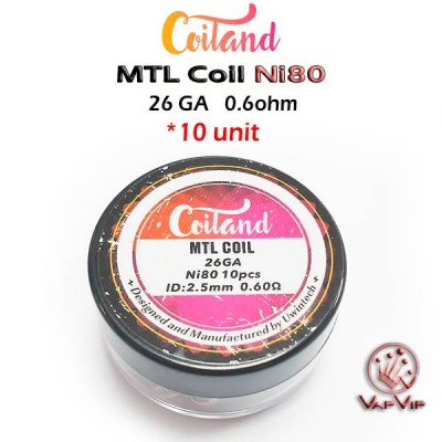 10 Premades Ni80 MTL Coil 0,6 Ohm - Coiland