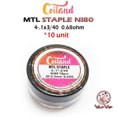 10 Resistencias Ni80 MTL Staple Coil 0,68 Ohm - Coiland