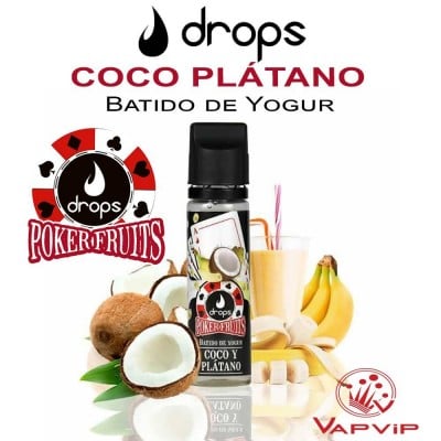 Batido de Coco y Plátano Poker Fruits 50ml (BOOSTER) - Drops