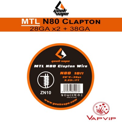 MTL N80 CLAPTON Wire Nichrome - 3m Coil Wire Roll - GeekVape