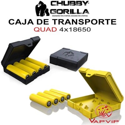 CAJA DE TRANSPORTE Quad 4x 18650 Battery Case - Chubby Gorilla