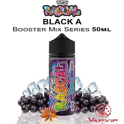 BLACK A E-liquid 100ml (BOOSTER) - Puffin Rascal