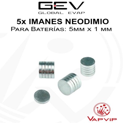 Imanes Neodimio (5 ud) para baterías