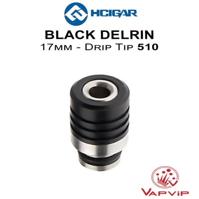 Drip Tip Black Delrim/Inox HCigar Europe
