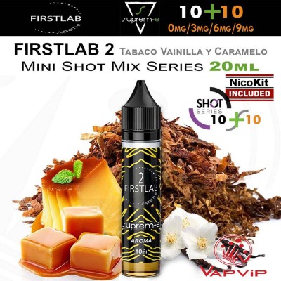 FIRST LAB 2 Tabaco Vainilla y Caramelo 20ml e-liquido Mini Shot - Suprem-e