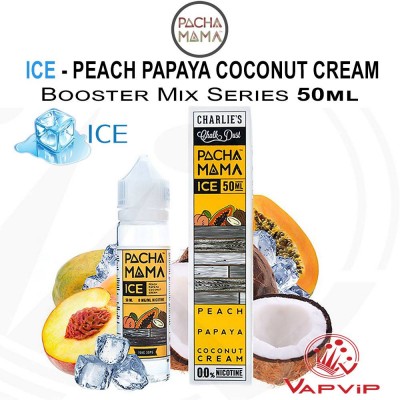 ICE PEACH PAPAYA COCONUT CREAM 50ml (BOOSTER) - PACHAMAMA
