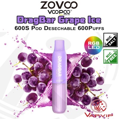 GRAPE ICE DragBar 600S Disposable Pod - Voopoo Zovoo