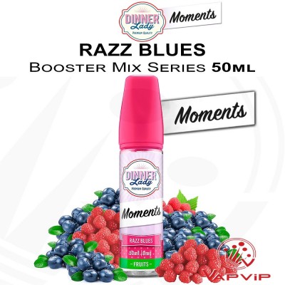 RAZZ BLUES E-liquid 50ml (BOOSTER) - Dinner Lady Moments
