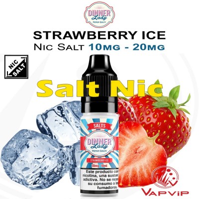 Nic Salt Strawberry Ice Sales de Nicotina e-líquido 10ml - Dinner Lady