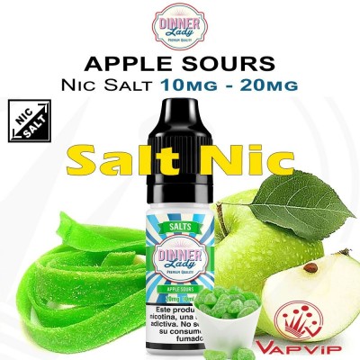 Nic Salt Apple Sours Nicotine Salts Eliquid 10ml - Dinner Lady