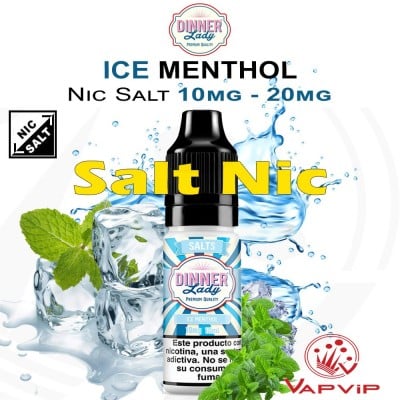 Nic Salt ICE MENTHOL Sales de Nicotina e-líquido 10ml - Dinner Lady