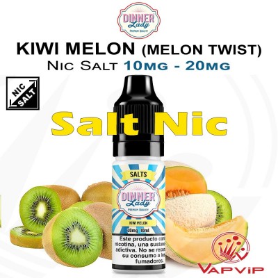 Nic Salt KIWI MELON (Melon Twist) Sales de Nicotina e-líquido 10ml - Dinner Lady