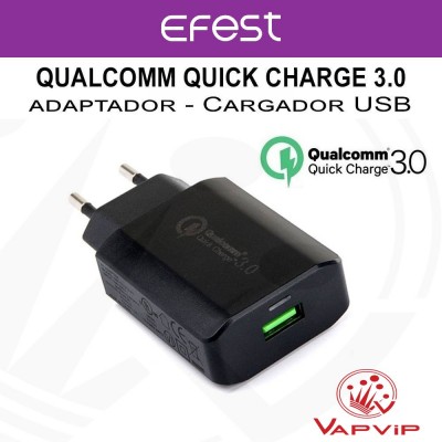 Adaptador-Cargador USB Qualcomm Quick Charge 3.0 - Efest
