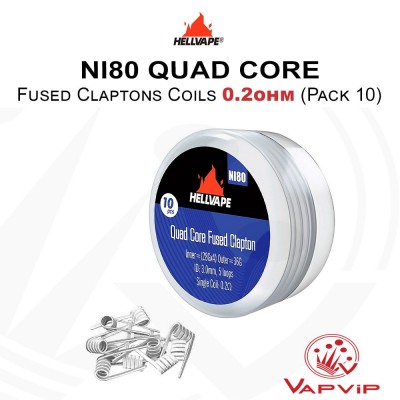N80 Quad Core 0,20 Ohm handcrafted coil - Hellvape
