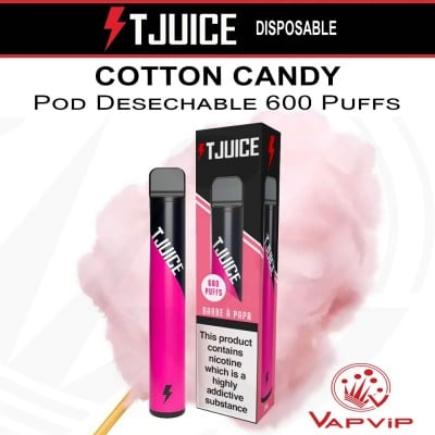 T-Juice COTTON CANDY Vaper Pod Desechable 600 puff - TJuice
