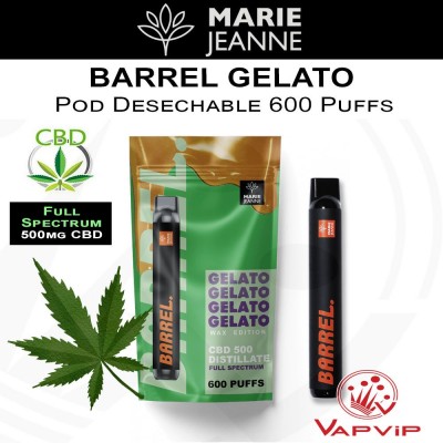 CBD Vaper Pod Desechable Barrel GELATO - Marie Jeanne