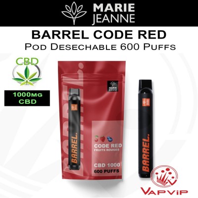 CBD Barrel CODE RED Vaper Pod Disposable - Marie Jeanne